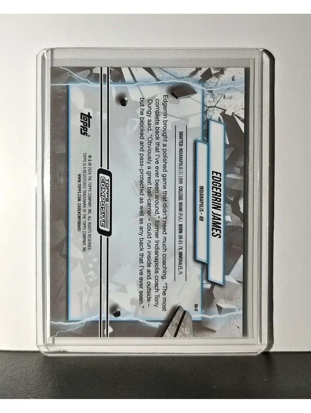 Edgerrin James 2023 Topps Resurgence Grounded NFL #RG-8 Card Indianapolis Colts